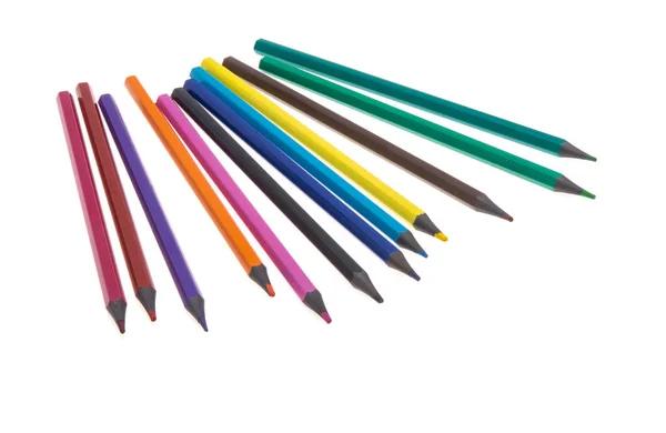 Crayons Couleur Isolés Sur Fond Blanc — Photo