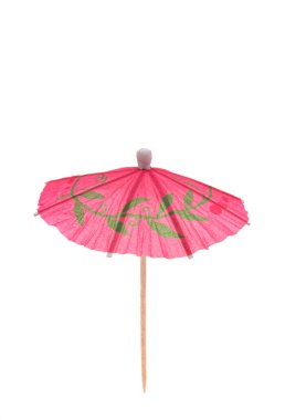 Beyaz arka planda izole edilmiş kokteyl şemsiyeleri