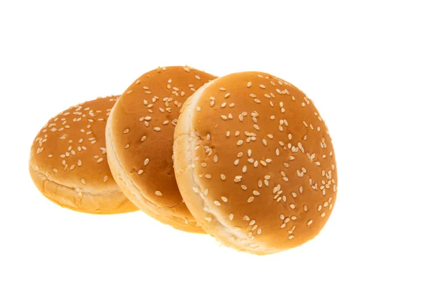 Burger Brötchen Isoliert Auf Weißem Hintergrund — Stockfoto