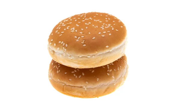 Hamburger Broodje Geïsoleerd Witte Achtergrond — Stockfoto