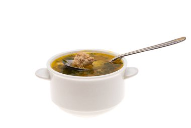 çorba beyaz arkaplanda izole