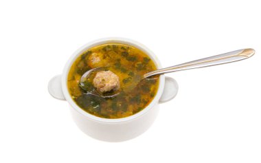 çorba beyaz arkaplanda izole