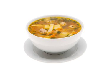 çorba beyaz arkaplanda izole
