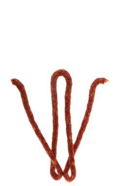 Beyaz arkaplanda izole edilmiş sosis kabinleri