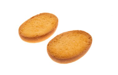 Beyaz arkaplanda izole edilmiş kızarmış ekmek