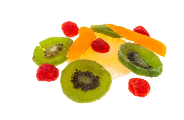 Mix Dry Fruits Isolated White Background — Stock Photo, Image