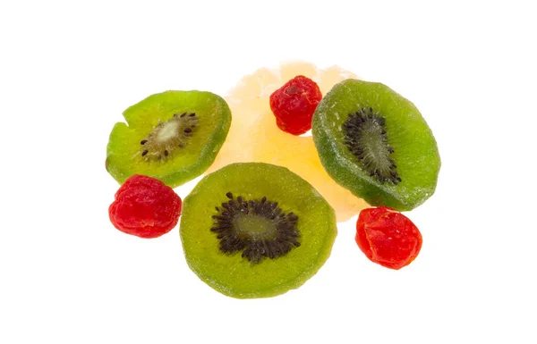 Mix Van Droog Fruit Geïsoleerd Witte Achtergrond — Stockfoto
