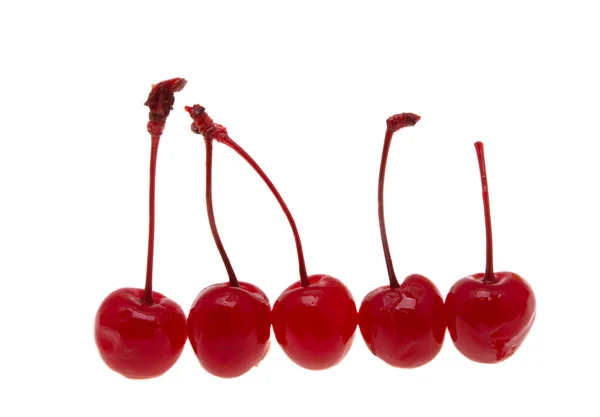 Cerises Cocktail Isolées Sur Fond Blanc — Photo