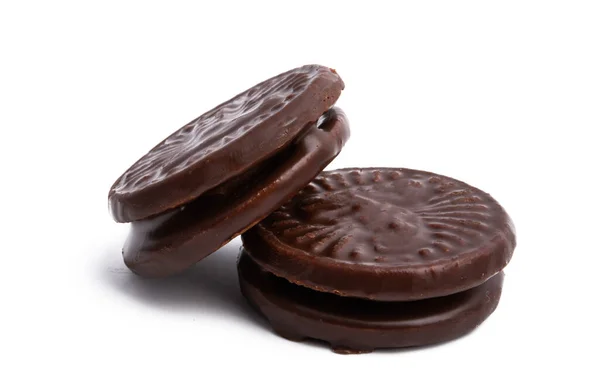 Čokoláda Double Cookie Izolované Bílém Pozadí — Stock fotografie