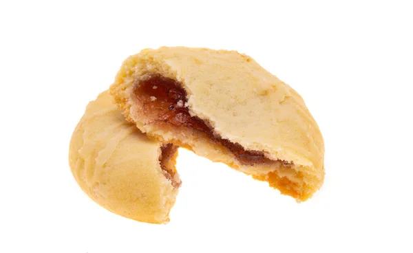 Cookies Med Frukt Fyllning Isolerad Vit Bakgrund — Stockfoto