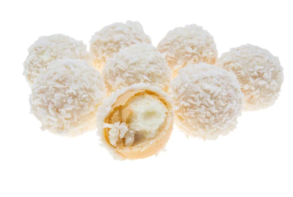 Coconut Truffle Isolated White Background — Stock Photo, Image