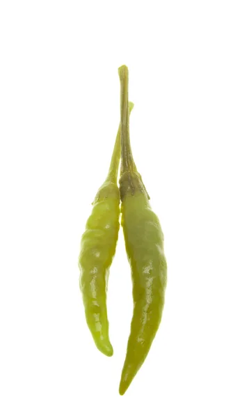 Kleine Ingemaakte Groene Paprika Geïsoleerd Witte Achtergrond — Stockfoto