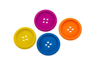 beyaz arkaplanda izole edilmiş renkli düğmeler