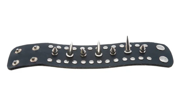 Leather Bracelet Thorns Isolated White Background — Stock Photo, Image