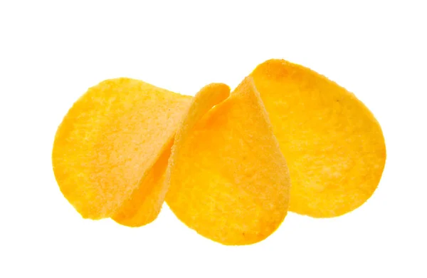 Potatis Chips Isolerad Vit Bakgrund — Stockfoto