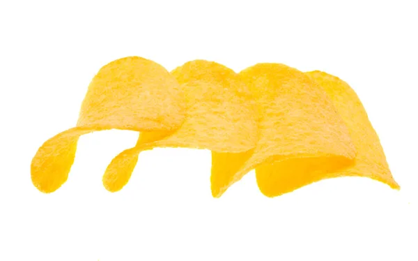 Kartoffelchips Isoliert Auf Weißem Hintergrund — Stockfoto