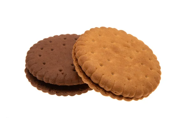 Doppelte Cookies Isoliert Auf Weißem Hintergrund — Stockfoto