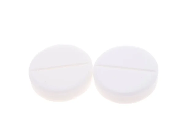 Weiße Pille Isoliert Auf Weißem Hintergrund — Stockfoto