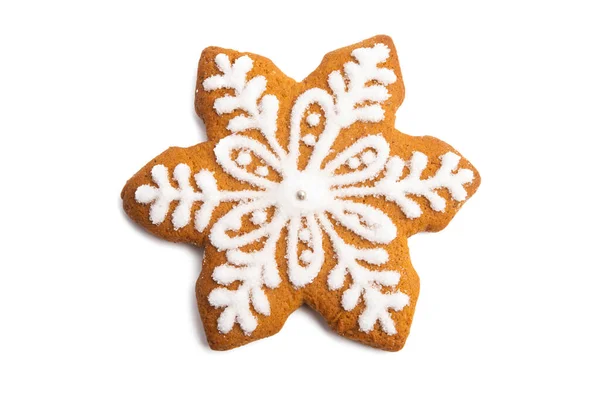 ジンジャーブレッドクリスマスクッキーは白い背景に隔離されています — ストック写真