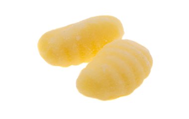 gnocchi beyaz arkaplanda izole edildi