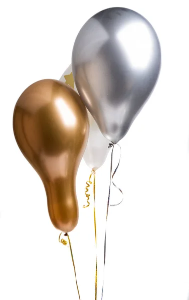 Balões Hélio Festivo Isolado Fundo Branco — Fotografia de Stock