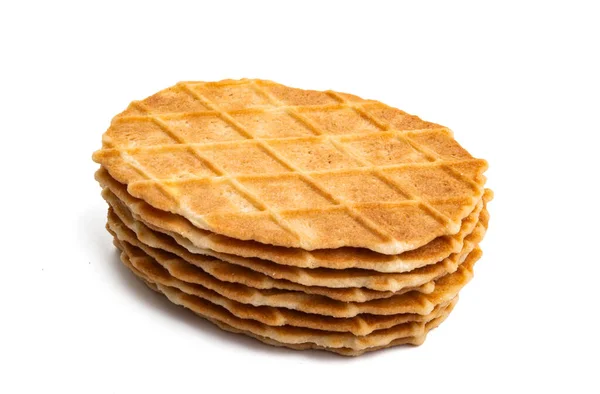 Wafels Geïsoleerd Witte Achtergrond — Stockfoto