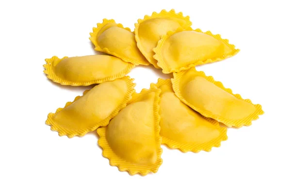 Ravioli Geïsoleerd Witte Achtergrond — Stockfoto