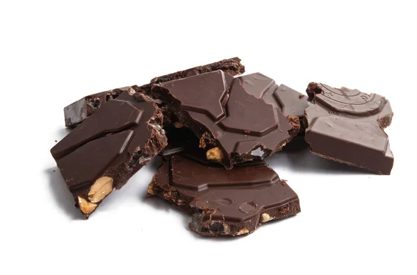 Choklad Med Nötter Isolerad Vit Bakgrund — Stockfoto