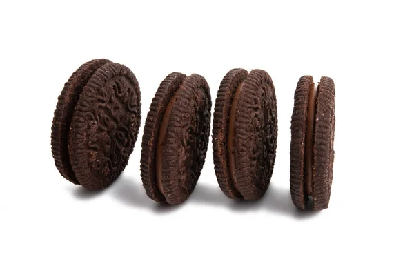 Schokolade Double Cookie Isoliert Auf Weißem Hintergrund — Stockfoto