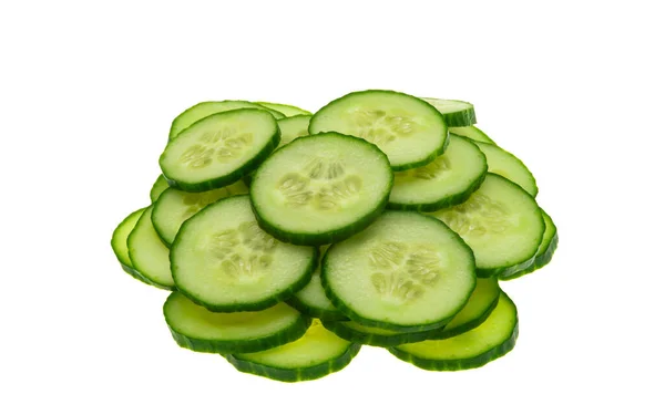 Sliced Cucumber Isolated White Background — Stock Photo, Image