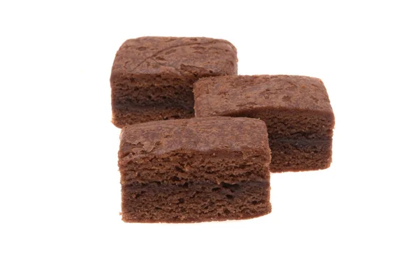Amerikai Csokoládé Brownie Torta Elszigetelt Fehér Háttér — Stock Fotó