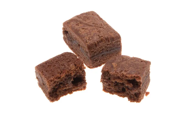 Amerikai Csokoládé Brownie Torta Elszigetelt Fehér Háttér — Stock Fotó