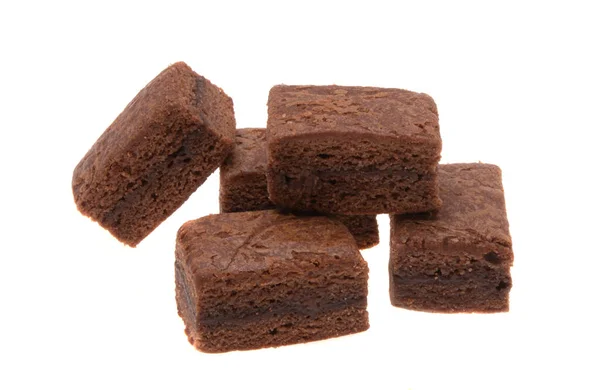 American Chocolate Brownie Cake Isolated White Background — Stock Photo, Image