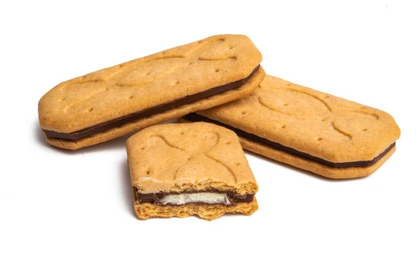 白い背景に隔離された二つのクッキー — ストック写真