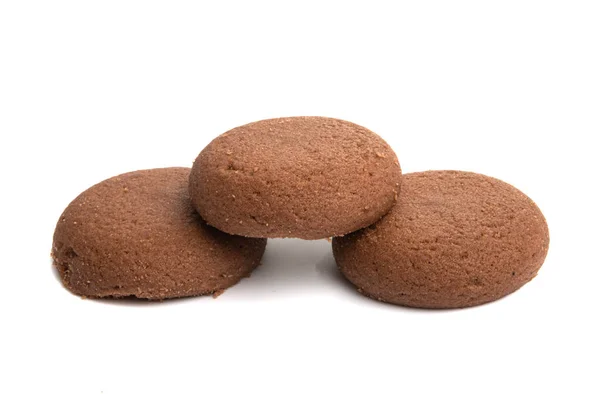 초콜릿 쿠키는 백지에서 분리되어 — 스톡 사진