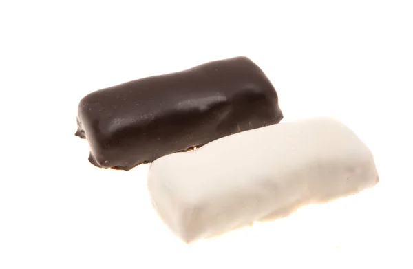 Σοκολάτα Καραμέλα Απομονώνονται Λευκό Φόντο — Φωτογραφία Αρχείου