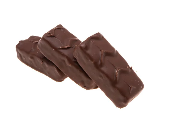 Шоколадная Плитка Орехами Белом Фоне — стоковое фото