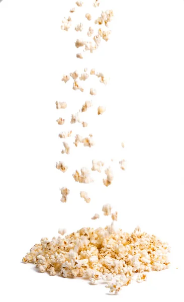 Popcorn Izolowany Białym Tle — Zdjęcie stockowe