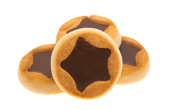 Печенье Шоколадной Звездой Белом Фоне — стоковое фото