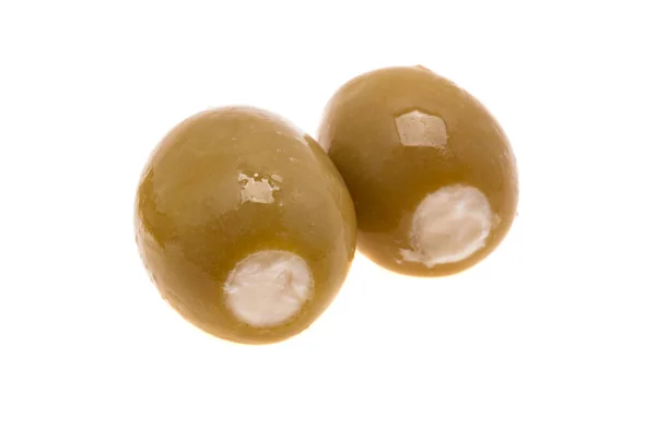 Оливки Фаршировані Сиром Ізольовані Білому Тлі — стокове фото