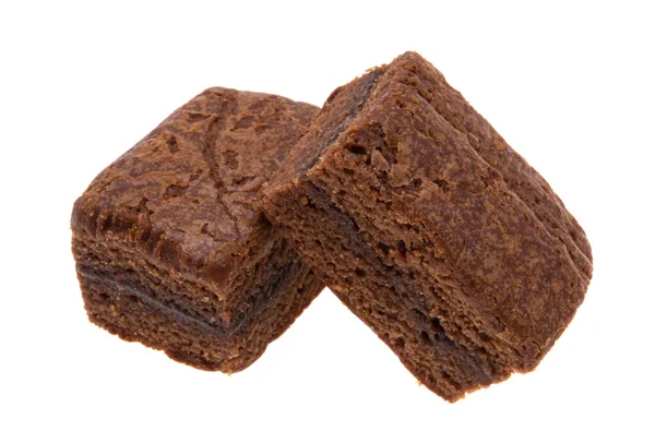 Americká Čokoláda Brownie Dort Izolované Bílém Pozadí — Stock fotografie