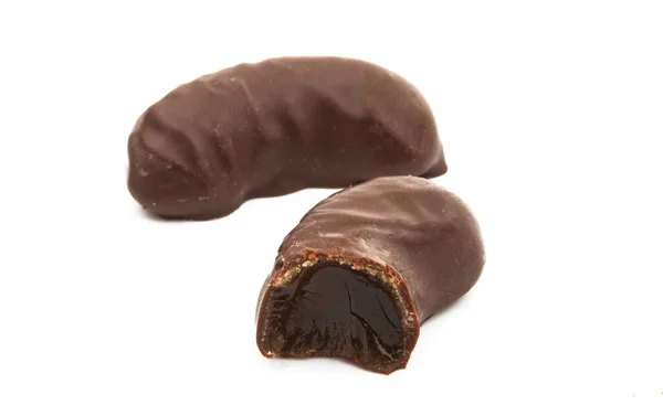 Caramelo Gomoso Chocolate Aislado Sobre Fondo Blanco — Foto de Stock