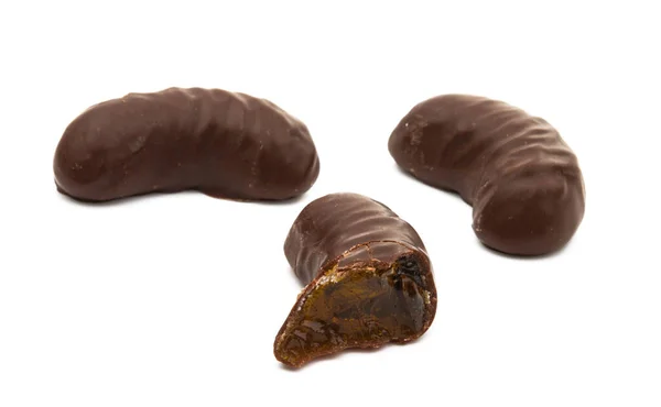 Caramelo Gomoso Chocolate Aislado Sobre Fondo Blanco — Foto de Stock