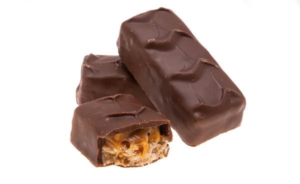 Chocolate Bar Nuts Isolated White Background — Stock Photo, Image