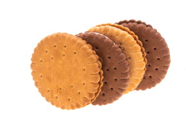 çift bisküvi beyaz arkaplanda izole 