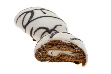 Beyaz arka planda izole edilmiş Noel zencefilli ekmeği 