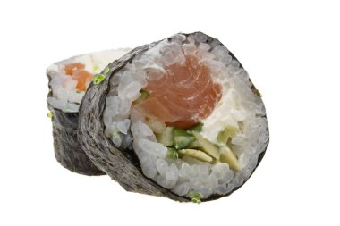 Suşi beyaz arkaplanda izole edildi