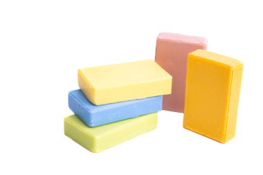 Fransız sabunu beyaz arkaplanda izole edilmiş. 