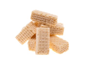 Beyaz arkaplanda izole edilmiş waffle 'lar 