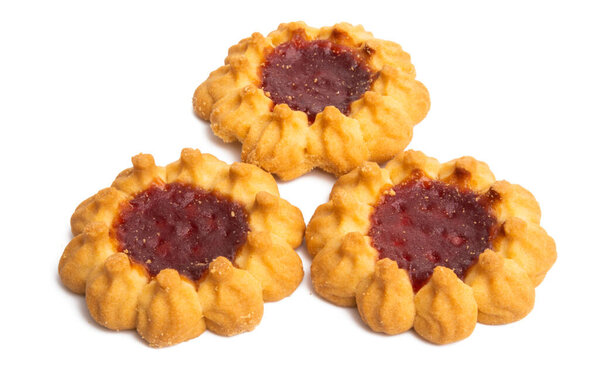 cookies with jam isolated on white background 